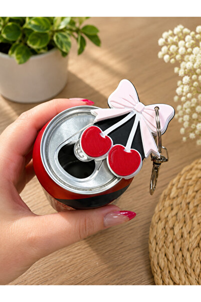 lysiaaccessory Cherry Figured Can Opener Keychain – Cute Beverage Opening Tool