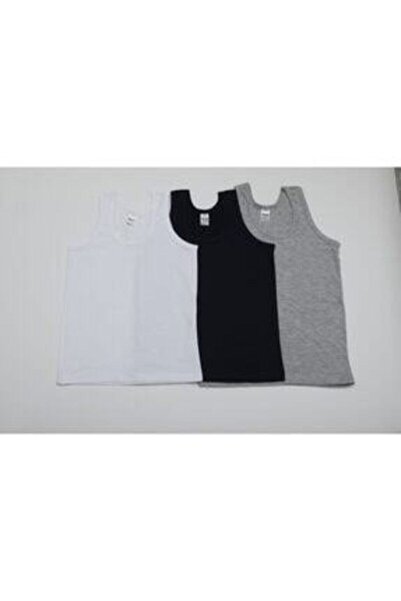 BENALİ Boy's White Cotton 3-Piece Tank Top