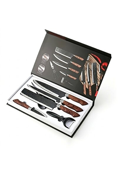 OSOOKE Professional Kitchen Knife Set for Home Cooking - Non-Stick Black Blad...