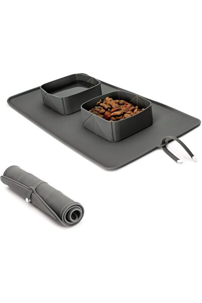 Arabest 2-in-1 Portable Pet Feeder,Collapsible Silicone Bowls,for Dog and Cat...