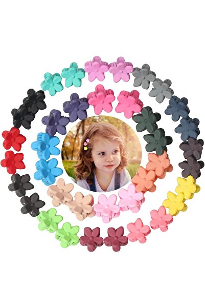 Arabest 40-Piece Mini Flower Hair Claw Clips,Candy Color,20 Colors,Durable No...