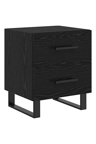 vidaxl Dulap de noapte Stejar Negru 40 x 35 x 47,5 cm Lemn compozit