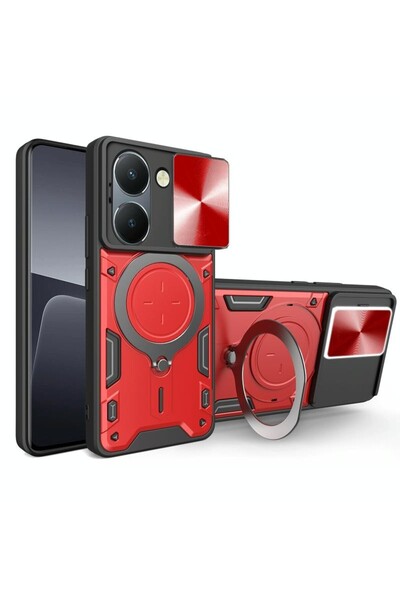 sscase Sliding Camshield Σκληρή Θήκη με Δαχτυλίδι Red (Vivo Y36 4G)
