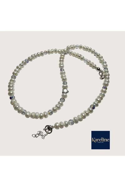 Kareline Colier cu perle naturale de cultură și argint 925 Kareline, Charm 6mm, Preciosa