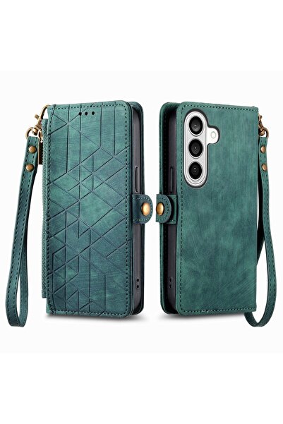 sscase Geometry Zipper Θήκη Πορτοφόλι Green (Samsung Galaxy S26 Plus 5G)