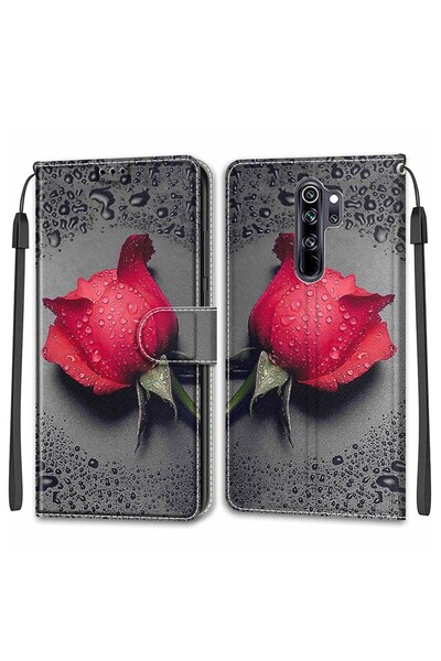 sscase Water and Roses Θήκη Πορτοφόλι Black Water Rose (Xiaomi Redmi Note 8 Pro)