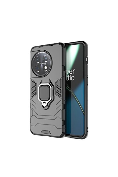 sscase Ring Armor Σκληρή Θήκη Σιλικόνης με Δαχτυλίδι Black (OnePlus 11 5G)
