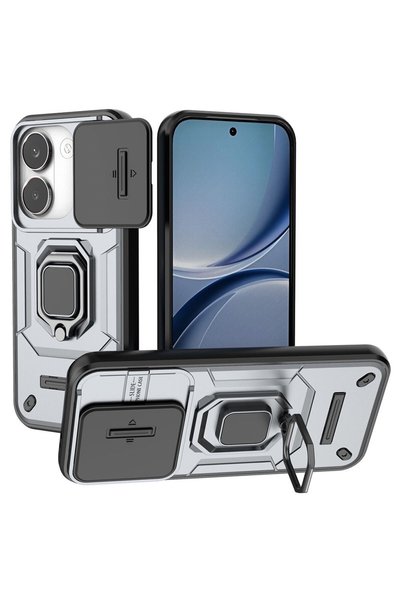 sscase Sliding Camera Σκληρή Θήκη με Δαχτυλίδι Grey (Xiaomi Poco X8 Pro 5G)