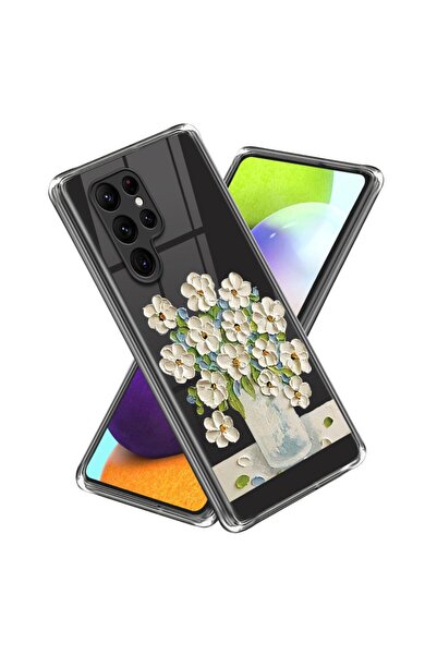 sscase Drawing Pattern Θήκη Σιλικόνης White Flower (Samsung Galaxy S24 Ultra 5G)