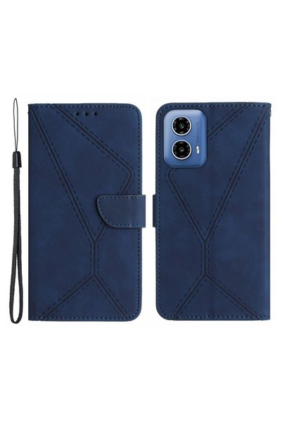 sscase Stitching Embossed Θήκη Πορτοφόλι Blue (Motorola Moto G85 5G)