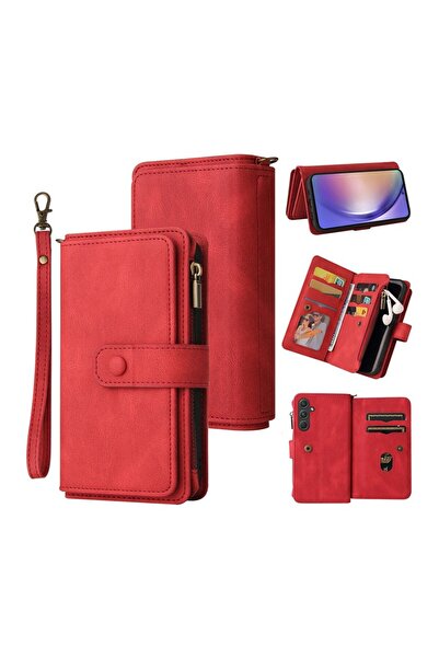 sscase Multi-Functional Zipper Θήκη Πορτοφόλι Red (Samsung Galaxy A55 5G)