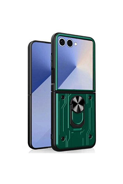 sscase Magnetic Ring Σκληρή Θήκη με Δαχτυλίδι Green (Samsung Galaxy Z Flip7 5G)