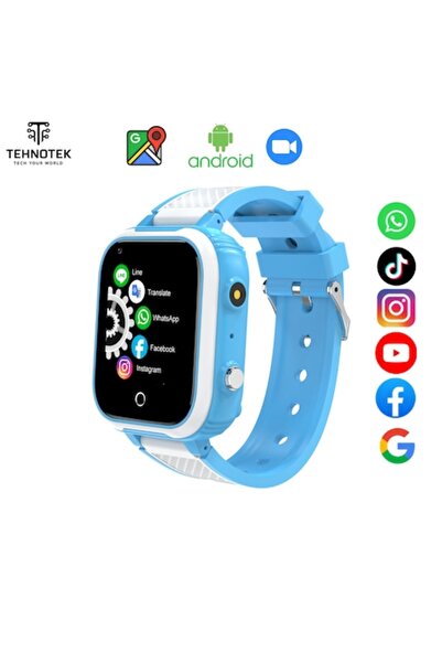 TehnoTek Kids 4G Smartwatch, Android, GPS, Google Play, Social Apps, Spy Moni...