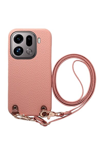 sscase Litchi Texture Σκληρή Θήκη με Λουράκι Dusty Pink (Oppo Find X9 Pro 5G)
