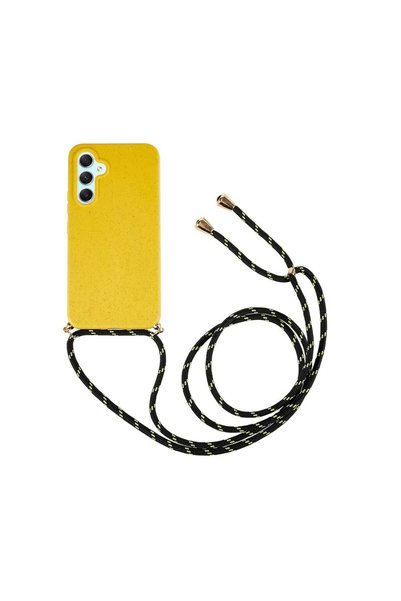 sscase Wheat Straw Θήκη Σιλικόνης με Λουράκι Yellow (Samsung Galaxy A15 4G / 5G)