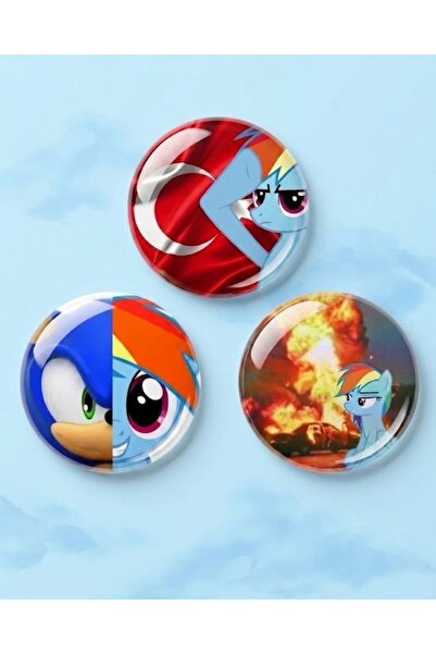 Fivy My Little Pony Rainbow Dash Sarkastik Rozet Seti 3 Adet