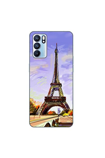 OEM Husa compatibila cu Oppo Reno6 5G Silicon Gel Tpu Model Desen Turnul Eiffel