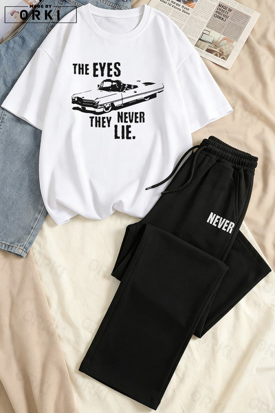 EFFRENATU Unisex Oversize Printed T-Shirt & Wide-Leg Sweatpants Set – Relaxed...