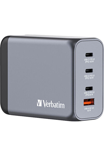 Verbatim Φορτιστής χωρίς καλώδιο GaN με θύρα USB-A και 3 θύρες USB-C, Παροχή ...