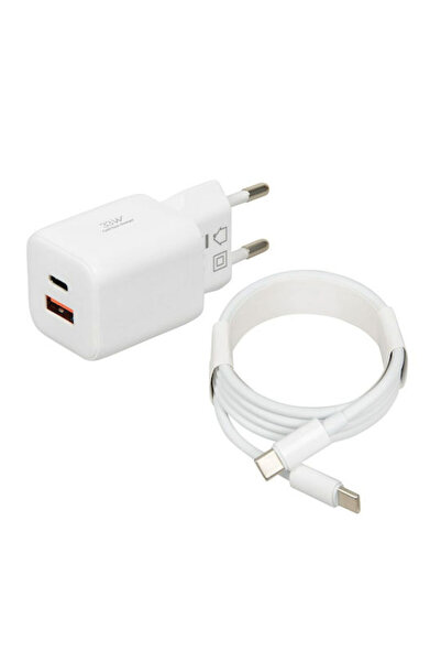 İbox Φορτιστής GaN με θύρα USB-A και θύρα USB-C και καλώδιο USB-C σε USB-C, 3...
