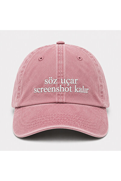 WeavedCo "Words Fly, Screenshots Stay" Written Vintage Washable Cap Hat