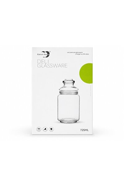 GREEN APPLE Borcan Sticla Măr Verde, Capac Etanș, Ideal pentru Bucătărie, Rez...