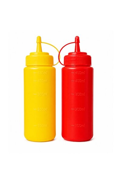 OEM Set 2 Recipiente pentru Sosuri, Fără BPA, 450 ml, Roșu/Galben