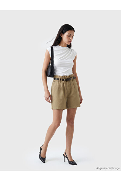 LC Waikiki Belted Waist Women's Jean Shorts