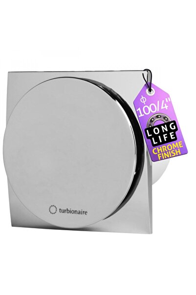 Turbionaire Ventilator de baie MIO 100 LL-SC, Cromat, Clapeta antiretur, Moto...