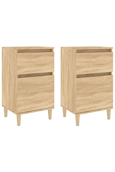 vidaxl Noptiere, 2 buc., stejar sonoma, 40x35x70 cm, lemn prelucrat