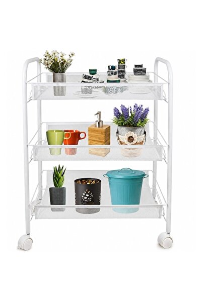 OEM Metal storage cart, 3-tier, with wheels, trolley type, organizer for kitc...