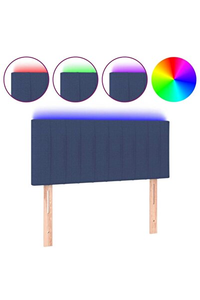 vidaxl LED headboard, blue, 90x5x78/88 cm, textile
