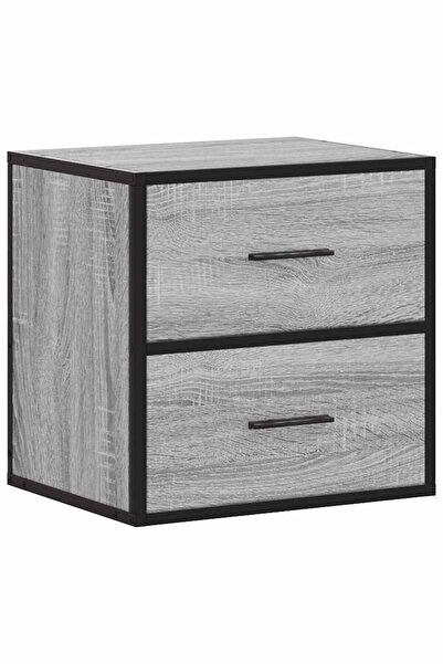 vidaxl Noptieră montată pe perete gri Sonoma 40x31x39,5 cm
