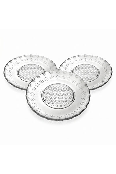 OEM Set of 3 glass dinner plate set, 25.5 cm, perfect for serving steak, past...