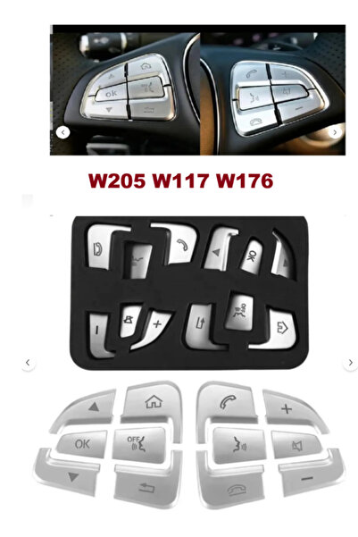 ESY DİZAYN MERCEDES W205 DİREKSİYON TUŞ KROM KAPLAMA SET W205 W117(FL) W176(F...