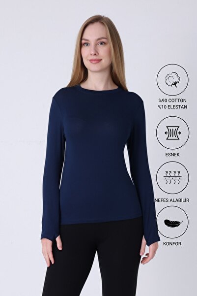 Altınay Women's Finger Detailed Long Sleeve Hijab Body Suit
