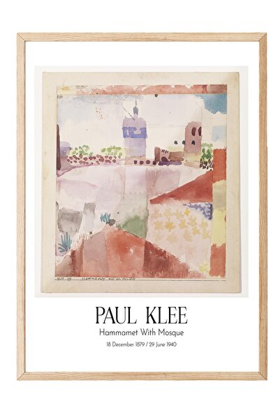 Postifull Paul Klee - Hammamet with Mosque, Wooden Framed Painting, Art Serie...