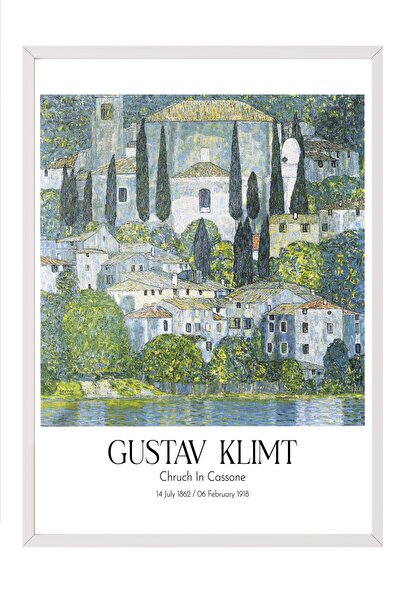 Postifull Gustav Klimt - Chruch in Cassone, White Framed Painting, Art Series...