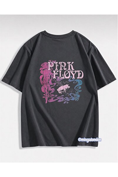 DEEFWEAR تي شيرت مطبوع من PinkFloyd مقاس كبير