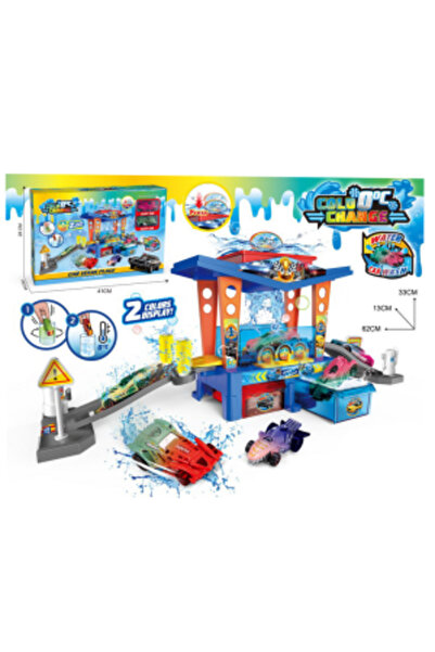 PlayFun Pistă și Spălătorie Auto cu Funcție de Schimbare Culoare la Contactul...