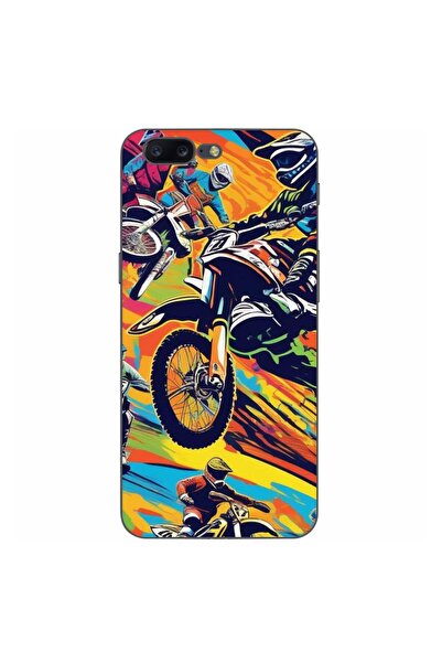 OEM Husa compatibila cu OnePlus 5 Silicon Gel Tpu Model Motocross Pop Art