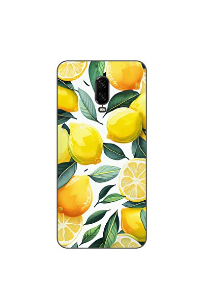 OEM Калъф, съвместим с OnePlus 6T, силиконов гел TPU модел с десен на лимони