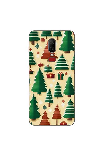 OEM Husa compatibila cu OnePlus 6 Silicon Gel Tpu Model Pixel Art Christmas T...
