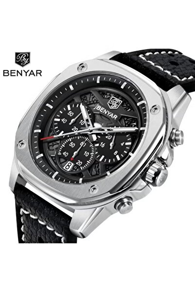 Benyar Watches for Men Luxury Quartz Water Resistant Watch Men's Chronograph ...