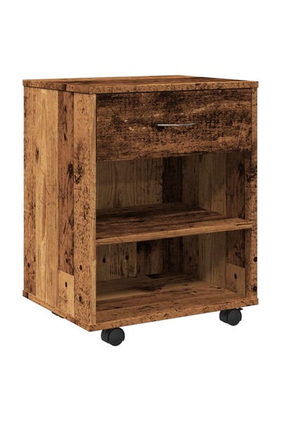 vidaxl Dulap cu roți, lemn vechi, 46x36x59 cm, lemn prelucrat