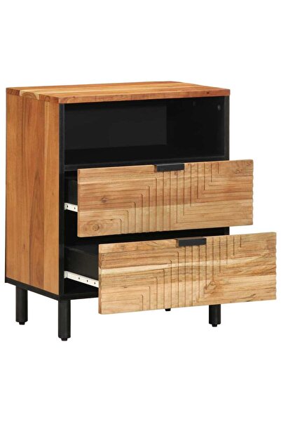 vidaxl Dulap de noapte Maro 50 x 33 x 62 cm Lemn masiv de acacia