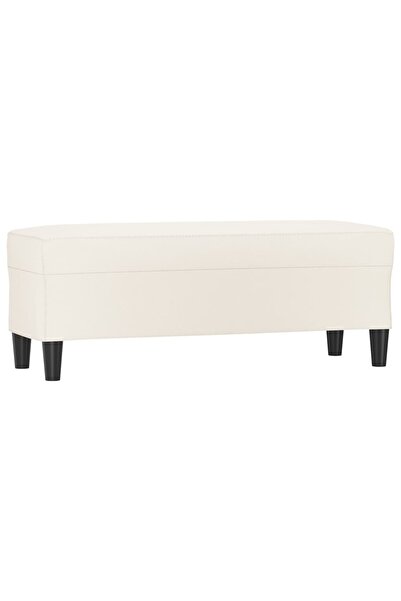 vidaxl Bancă, crem, 100x35x41 cm, piele ecologică