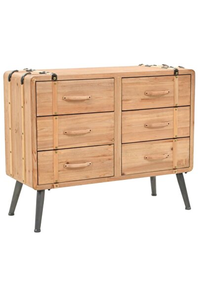 vidaxl Chest of drawers, solid fir wood, 91 x 35 x 73 cm