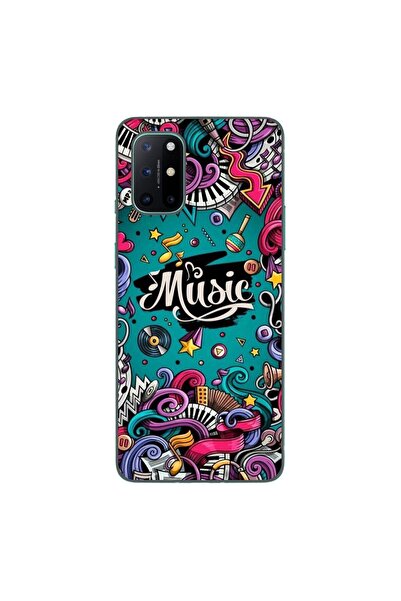 OEM Калъф, съвместим с OnePlus 8T, силиконов гел TPU, с десен Поп арт музика