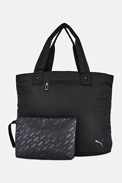 Puma Women Hardware Logo Everyday Tote Bag With Pouch, Black